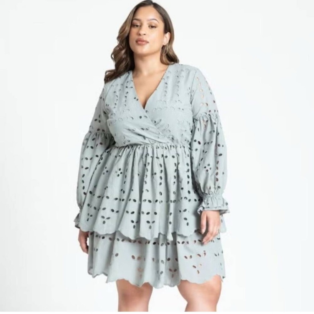 Eloquii Eyelet Flare Mini Dress NWT